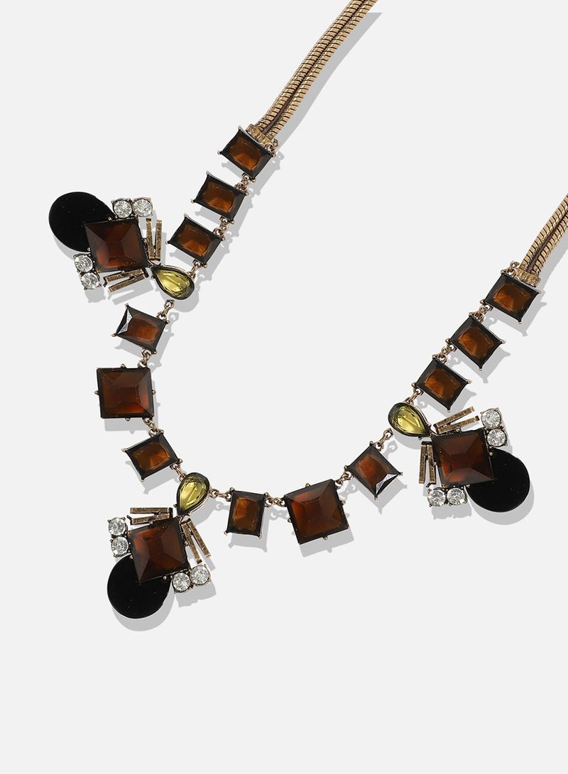 SOHI Designer Statement Stone Artificial Necklace Jewellery  - Image 3