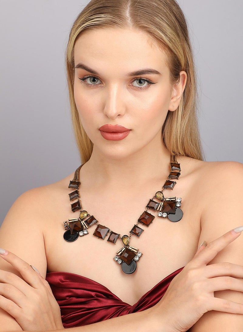 SOHI Designer Statement Stone Artificial Necklace Jewellery  - Image 4