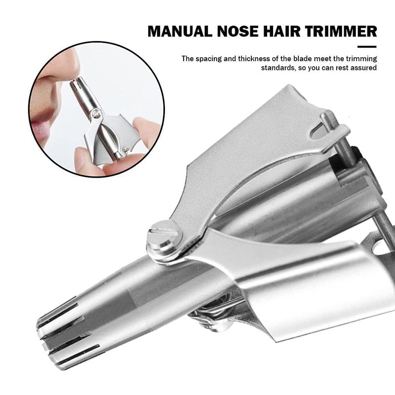 JMC Manual Nose & Ear Hair Clipper Trimmer for Men & Women - Stainless Steel Painless Nose Hair Trimmer with Storage Case and Cleaning Brush for Travel User Friendly - Image 5