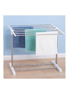 Generic ZEXEN Stainless Steel Towel Rack Floor-Standing Multi-Functional Mobile Foldable Balcony Towel Stand Save Space Rack for Drying Holder Mini Cloth Rack, Indoor and Outdoor Drying Holder  - Image 4