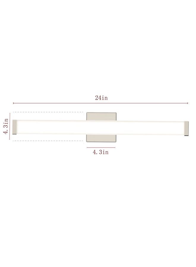 YHTlaeh Bathroom Vanity Light Brushed Nickel Square LED 24 inch 14W Daylight 4000K Wall Bar Lighting Fixtures Over Mirror - Image 3