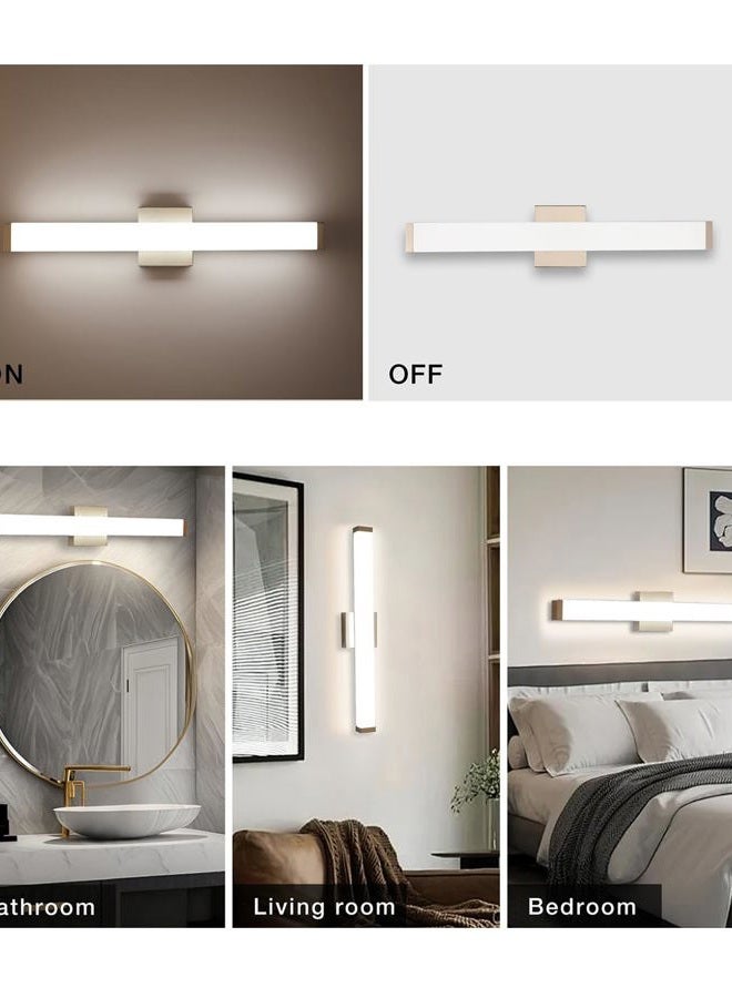 YHTlaeh Bathroom Vanity Light Brushed Nickel Square LED 24 inch 14W Daylight 4000K Wall Bar Lighting Fixtures Over Mirror - Image 4