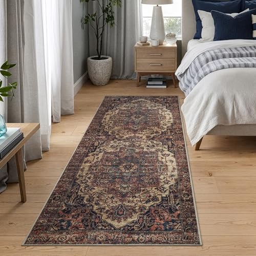 Bloom Rugs Washable 10 ft Runner - Beige/Terracotta Traditional Runner for Entryway, Hallway, Bathroom, and Kitchen - Exact Size: 2.5' x 10' - Image 3