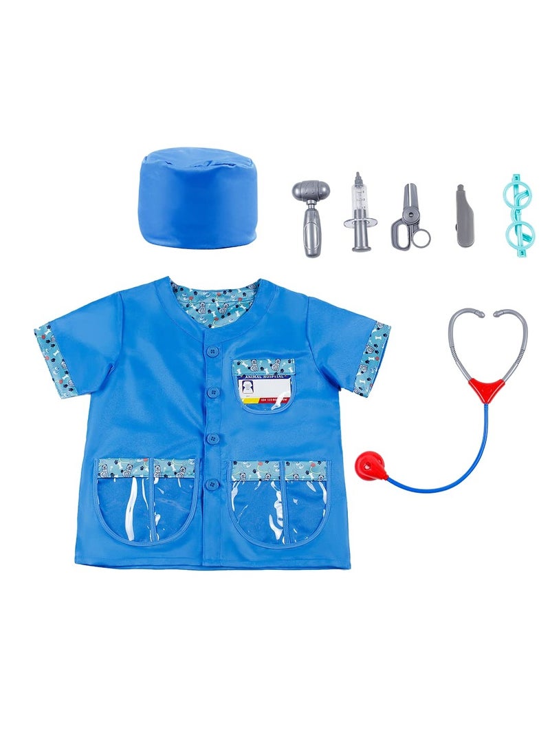 Kids cosplay set, doctor dress up for toddlers, nurse costume, costume accessories, suitable for themed party cosplay costumes (Vet) - Image 1