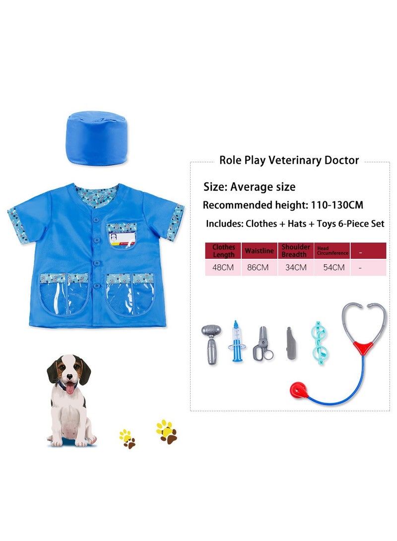 Kids cosplay set, doctor dress up for toddlers, nurse costume, costume accessories, suitable for themed party cosplay costumes (Vet) - Image 2