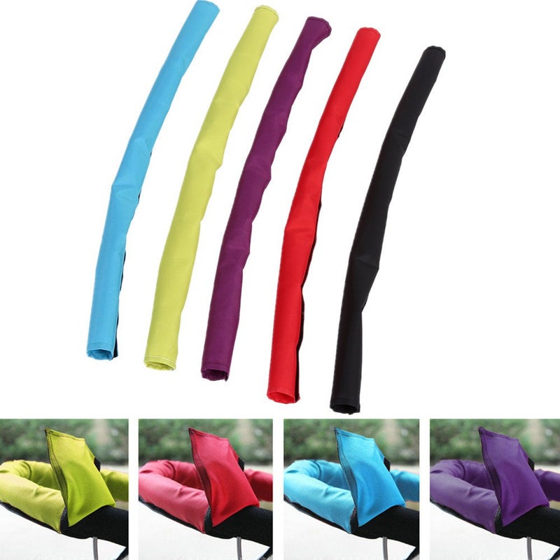 Fdit Baby Pushchair Stroller Fabric Handle Bar Pushchair Handlebar Warmer Gloves Cover (Black) - Image 5