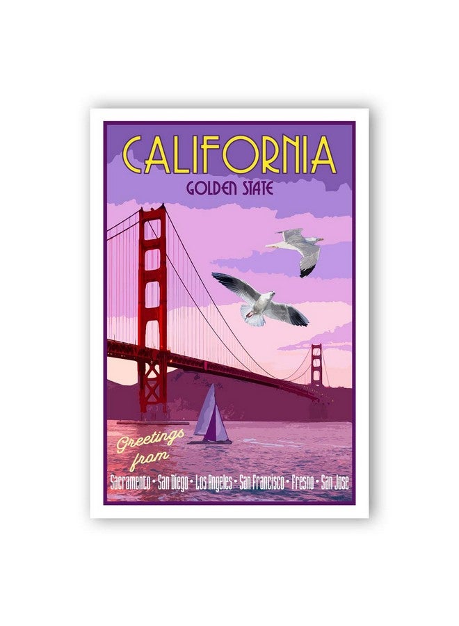 Postcard Fair California Travel Poster Postcard Set Of 20 Identical Postcards. Ca State Vintage Style Travel Poster Post Cards. Made In Usa. - Image 1