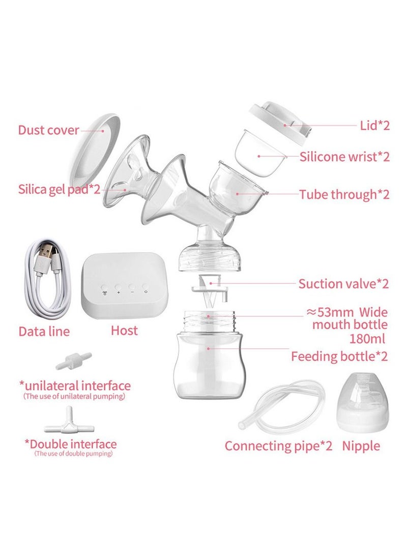 KASTWAVE Electric Breast Pump w/Pumping & Massaging Modes, Dual Suction Nursing Breastfeeding Breastpump, BPA Free Ultra-Quiet Milk Pump for Travel, Hom - Image 3