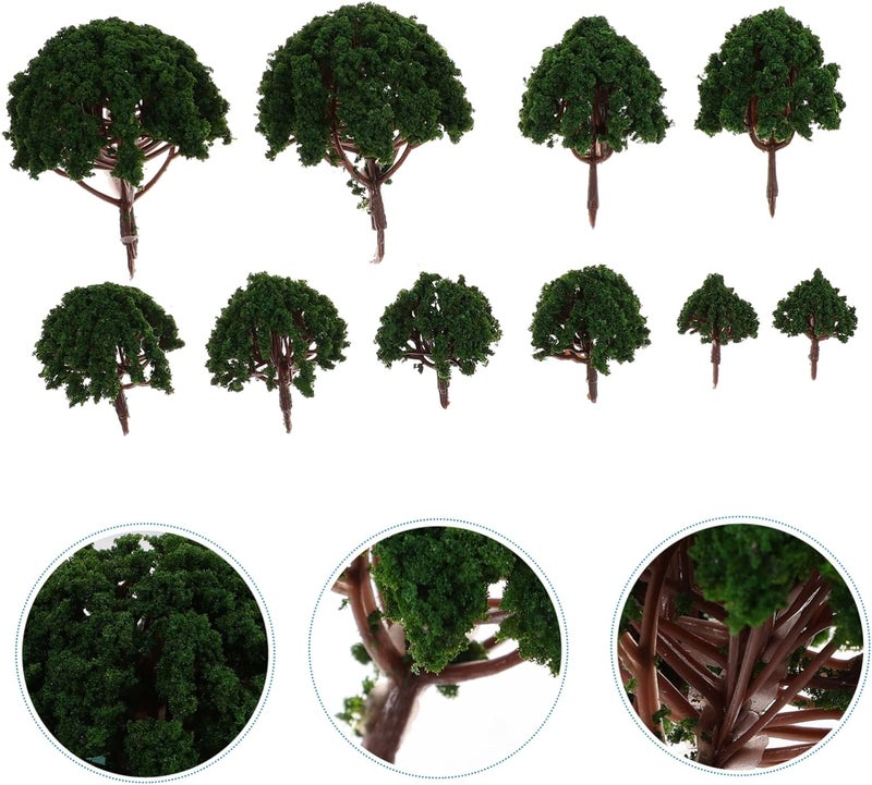 Defect free upgraded substance SHINEOFI 20Pcs Model Scenery Trees Dark Green Landscape Accessories for Train and Projects for Model Layouts and Scenery Enhancements Varied global sizing picks - Image 4