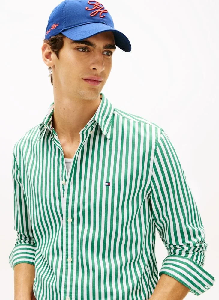 TOMMY HILFIGER  TH Flex Regular Fit Stripe Poplin Shirt for Men | Best Price UAE