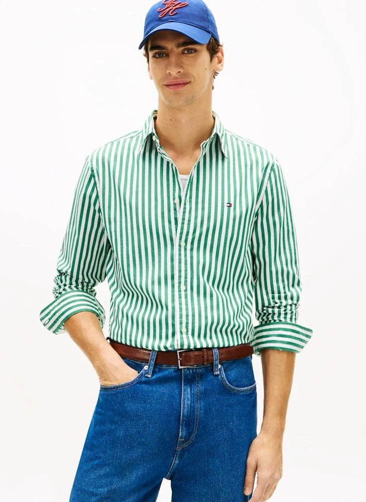 TH Flex Regular Fit Stripe Poplin Shirt