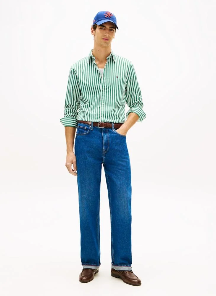 TOMMY HILFIGER  TH Flex Regular Fit Stripe Poplin Shirt for Men | Best Price UAE