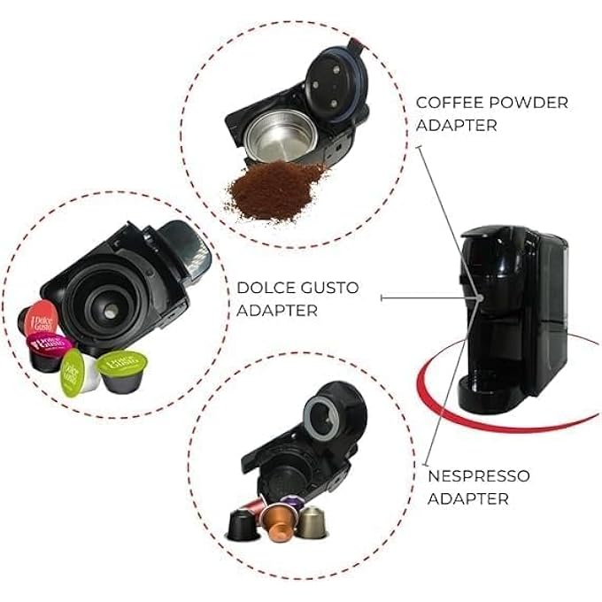 LC 3In1 Coffee Machine 700Ml 1400W  Espresso Cappuccino  Latte Maker 15 Bar Pressure Compact  Easy To Use Black - Image 5