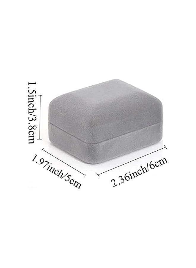 The Bros Velvet Ring Box, Engagement Ring Box Earrings Square Ring Case For Proposal Wedding Ceremony Birthday Anniversary ​With LED Light Jewelry Display Gift Box for Proposal, Engagement, Wedding  - Image 2