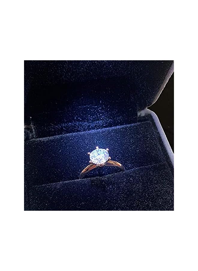 The Bros Velvet Ring Box, Engagement Ring Box Earrings Square Ring Case For Proposal Wedding Ceremony Birthday Anniversary ​With LED Light Jewelry Display Gift Box for Proposal, Engagement, Wedding  - Image 5