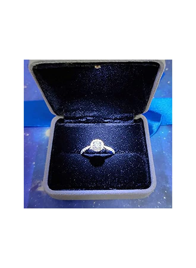 The Bros Velvet Ring Box, Engagement Ring Box Earrings Square Ring Case For Proposal Wedding Ceremony Birthday Anniversary ​With LED Light Jewelry Display Gift Box for Proposal, Engagement, Wedding  - Image 3