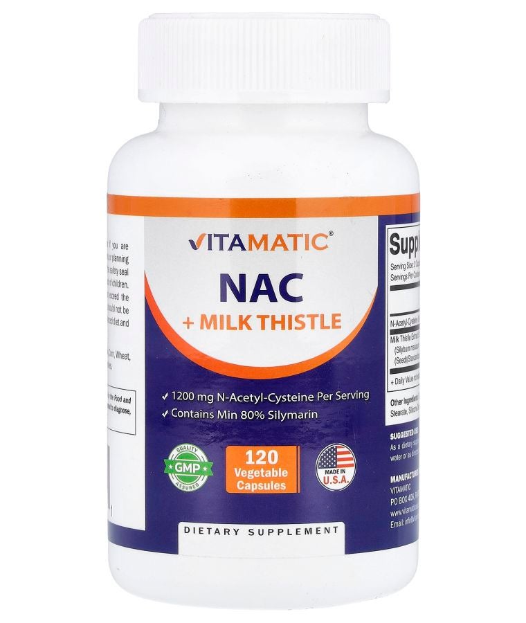 NAC + Milk Thistle 120 Vegetable Capsules