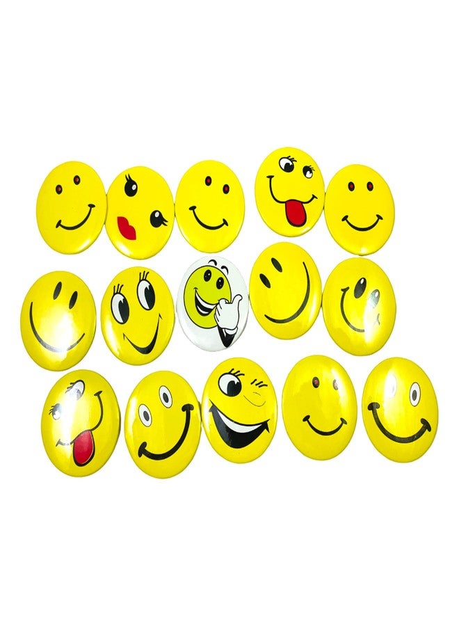 Evisha مجموعة دبابيس إيفيشا سمايلي/إيموجي مكونة من 12 دبوسًا بأشكال وجوه/حالات مزاجية مختلفة حسب التوافر - Image 1