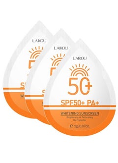 3- Piece Moisturizing and Sunscreen Lotion Whitening Sunscreen Brightening Refreshing UV Protector  SPF 50+