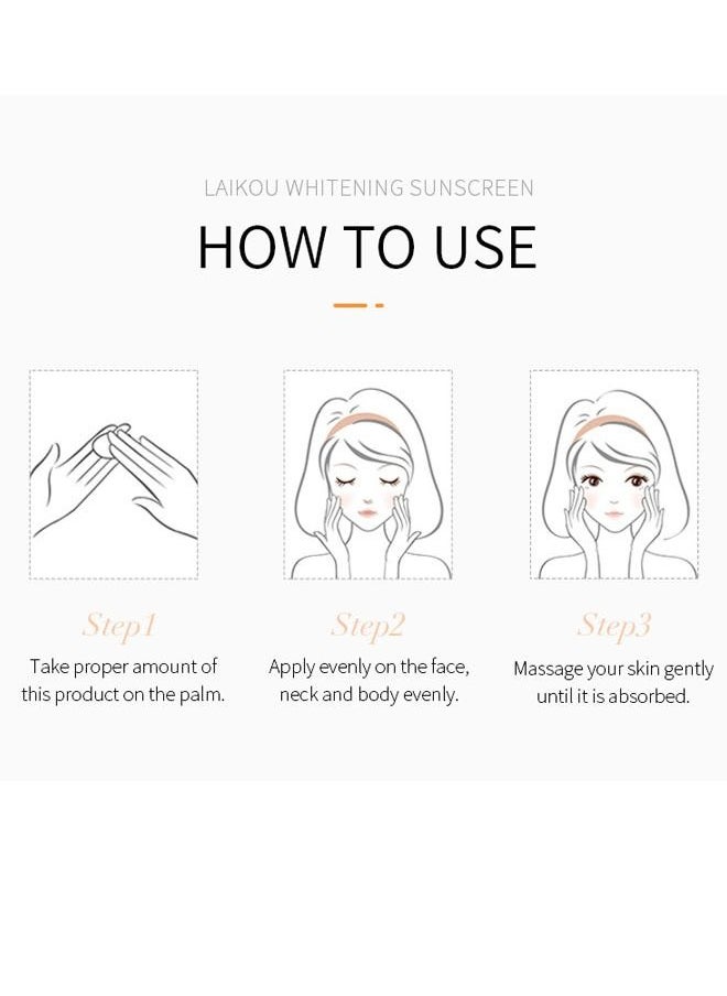 Laikou - 3- Piece Moisturizing and Sunscreen Lotion Whitening Sunscreen Brightening Refreshing UV Protector  SPF 50+ - Image 1