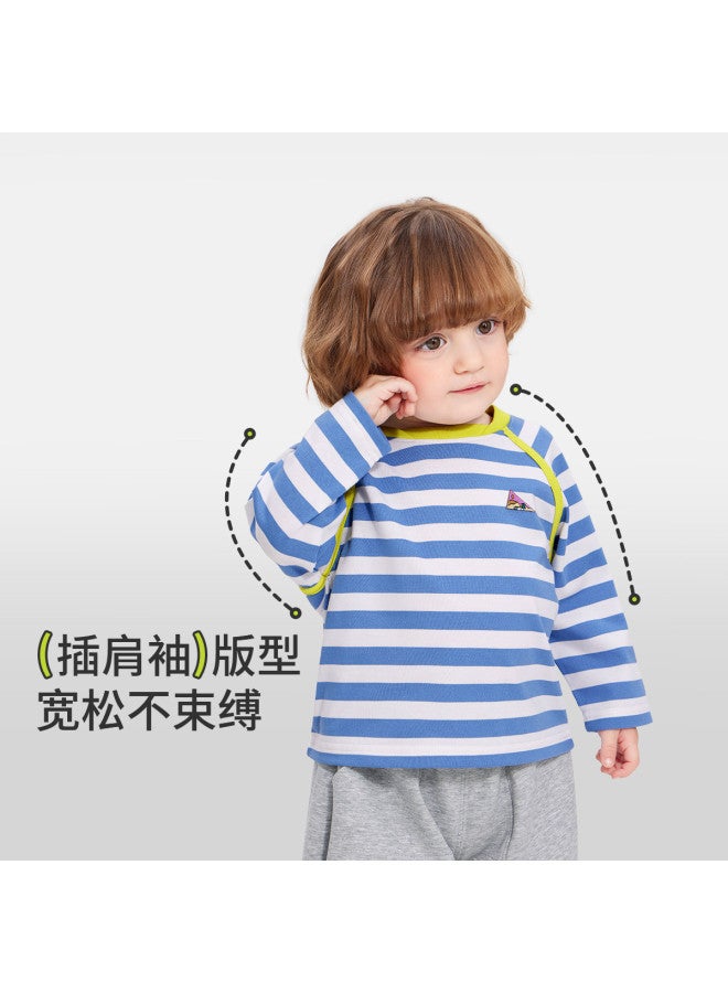 Cool Feeling] Baby T-shirt Long Sleeve Spring/autumn Style Boys' Striped Raglan Sleeve Children's Top 2025 New Arrival - Image 3