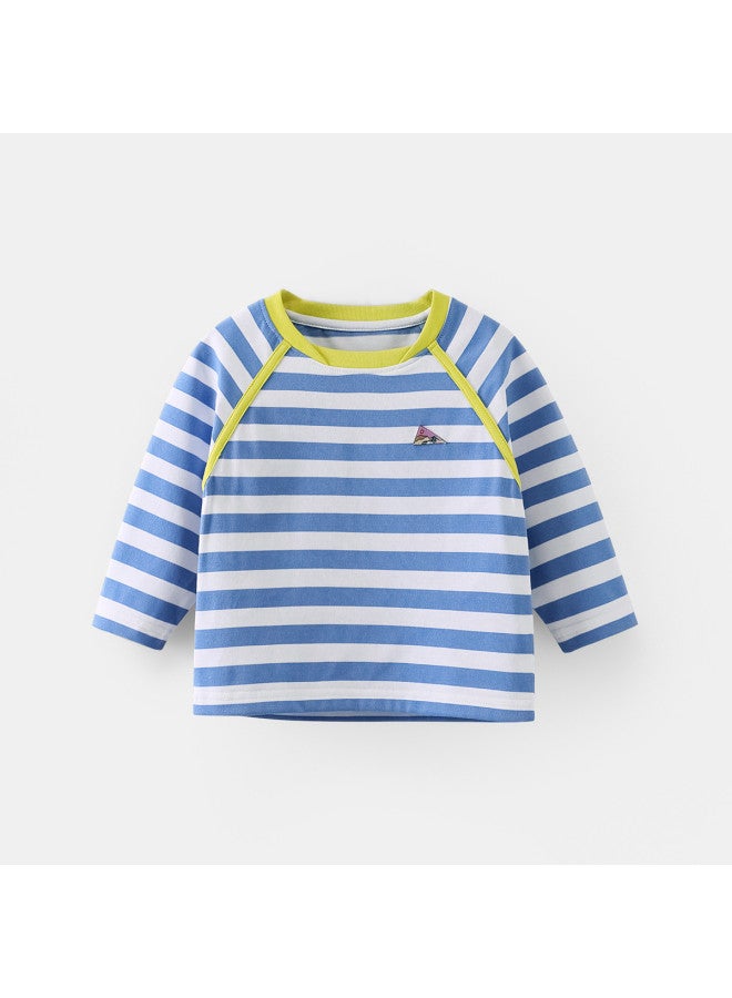 Cool Feeling] Baby T-shirt Long Sleeve Spring/autumn Style Boys' Striped Raglan Sleeve Children's Top 2025 New Arrival - Image 5