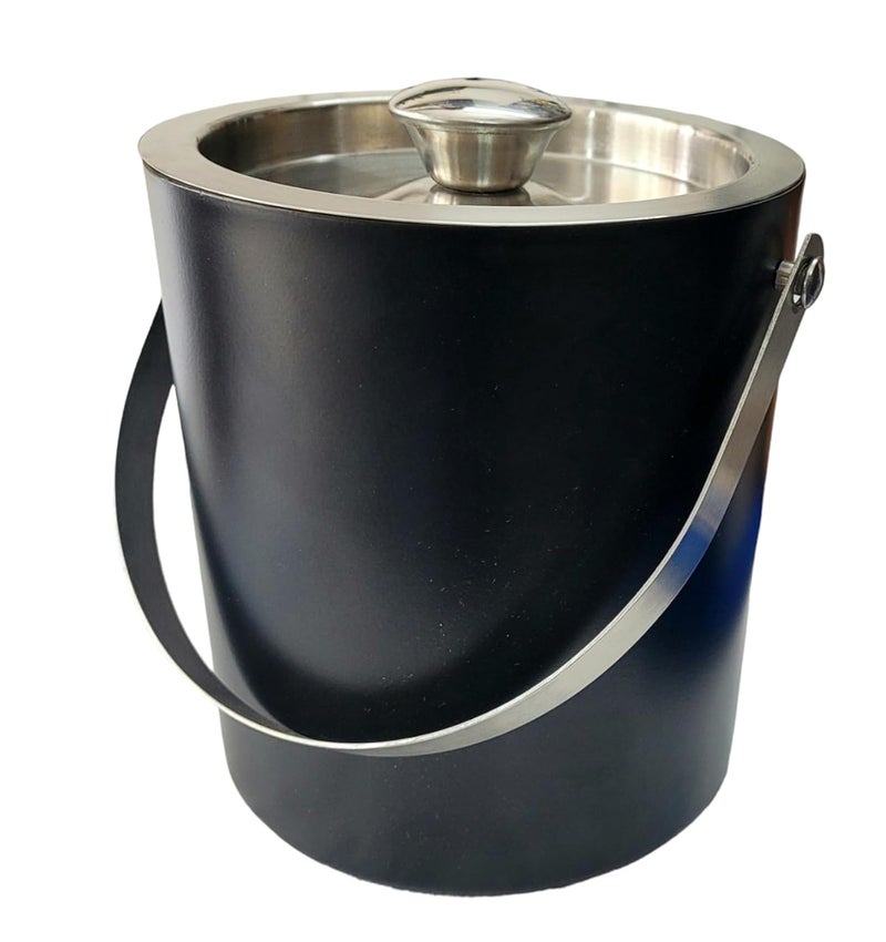 Proniks Stainless Steel Insulated Ice Bucket with Opener and Ice Tong and peg Measure and 1 Liter Keeps Ice Cold for 6h Great bar Tools for Home Hotelbar AccessoriesMini barWine in Silver - Image 2