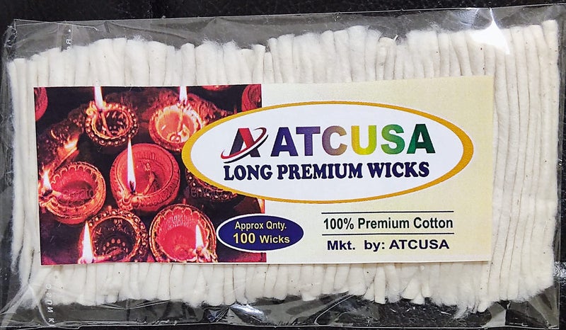ATCUSA India Puja Cotton Wicks Religous Long Jyot Bati Akhand Oil Lamp Diya Diwali Lighting by ATCUSA - Image 1