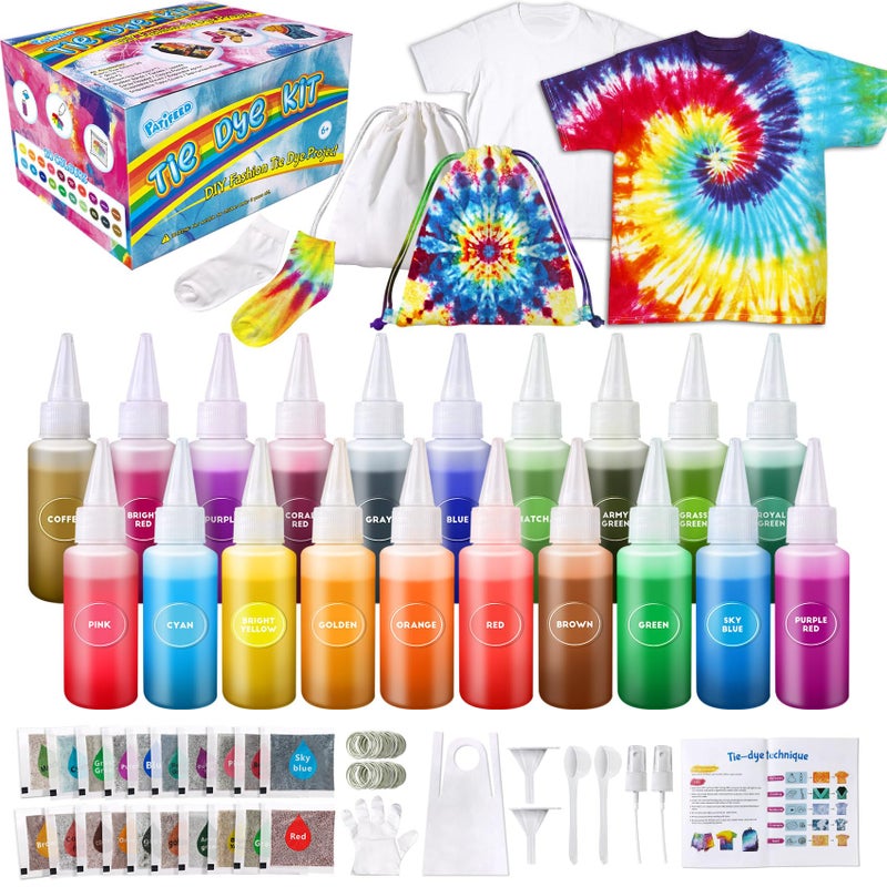 Tie Dye Kit for Kids Adults  Arts and Crafts Toy for Girls  Boys Ages 612  Fabric Tye Dye Craft Kits 20 Colours Birthday Christmas Gifts for Kids 3 4 5 6 7 8 9 10