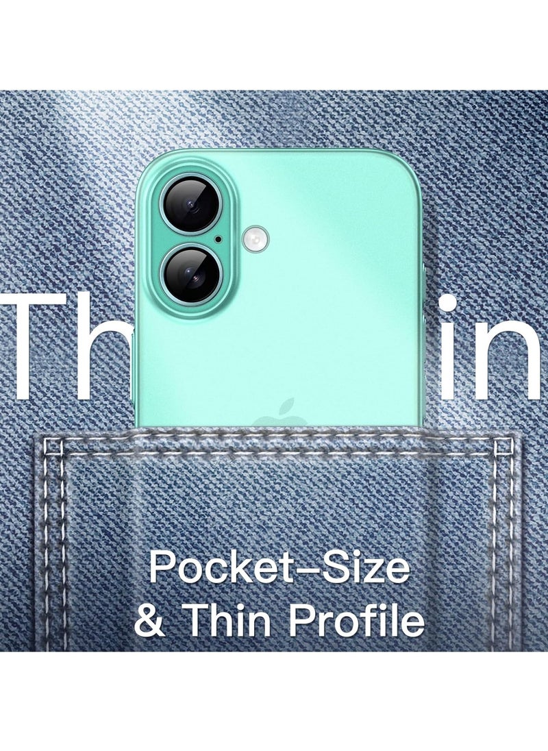 Generic - Ultra Slim (0.35mm) Case for iPhone 16 – Lightweight Teal Matte Finish with Full Camera Lens Protection - Image 1