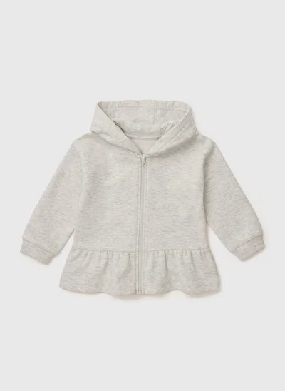 Matalan Grey Pink Heart Zip Up Hoodie