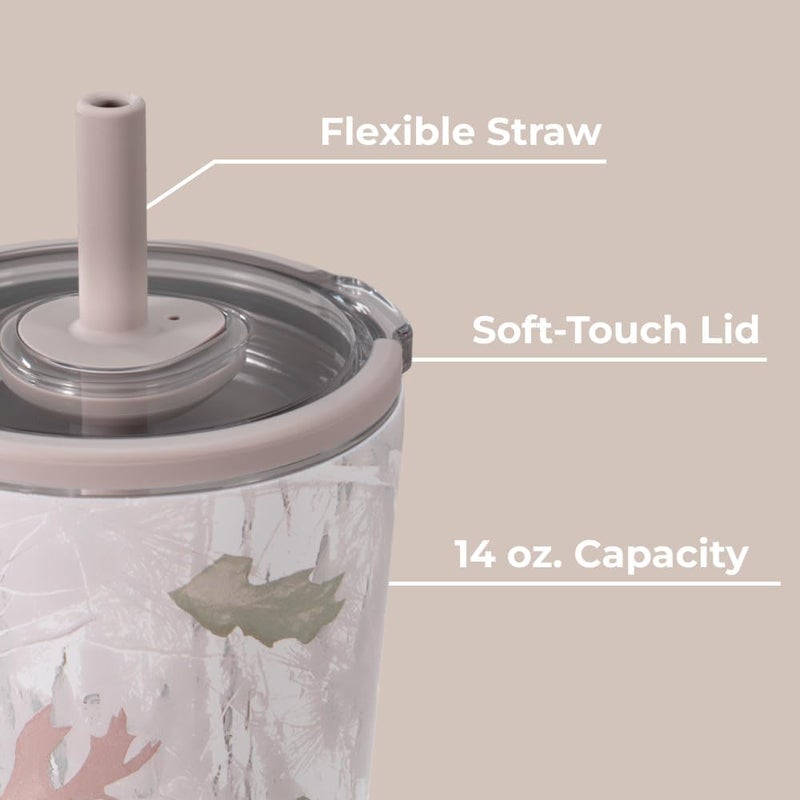 HydroJug Everyday Tumbler 14 oz – Ceramic-Lined Insulated Tumbler with Straw and Soft-Touch Lid, Cup Holder Friendly, Double-Wall Vacuum Insulation, Reusable Travel Cup – Camo - Image 4