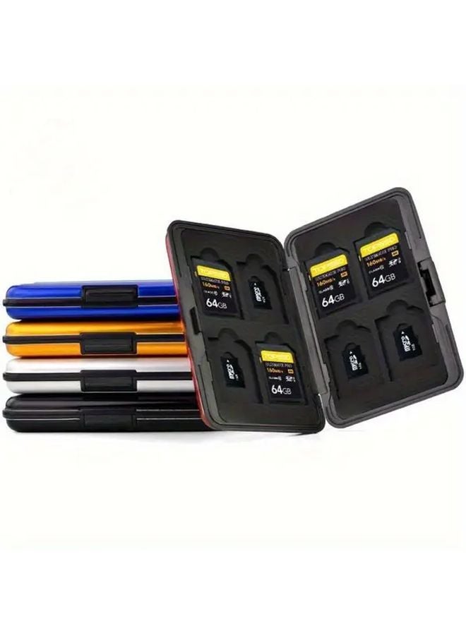حافظة بطاقات SD من الألومنيوم الأزرق - منظّم ذو 16 فتحة لبطاقات SD وبطاقات Micro SD - Image 5