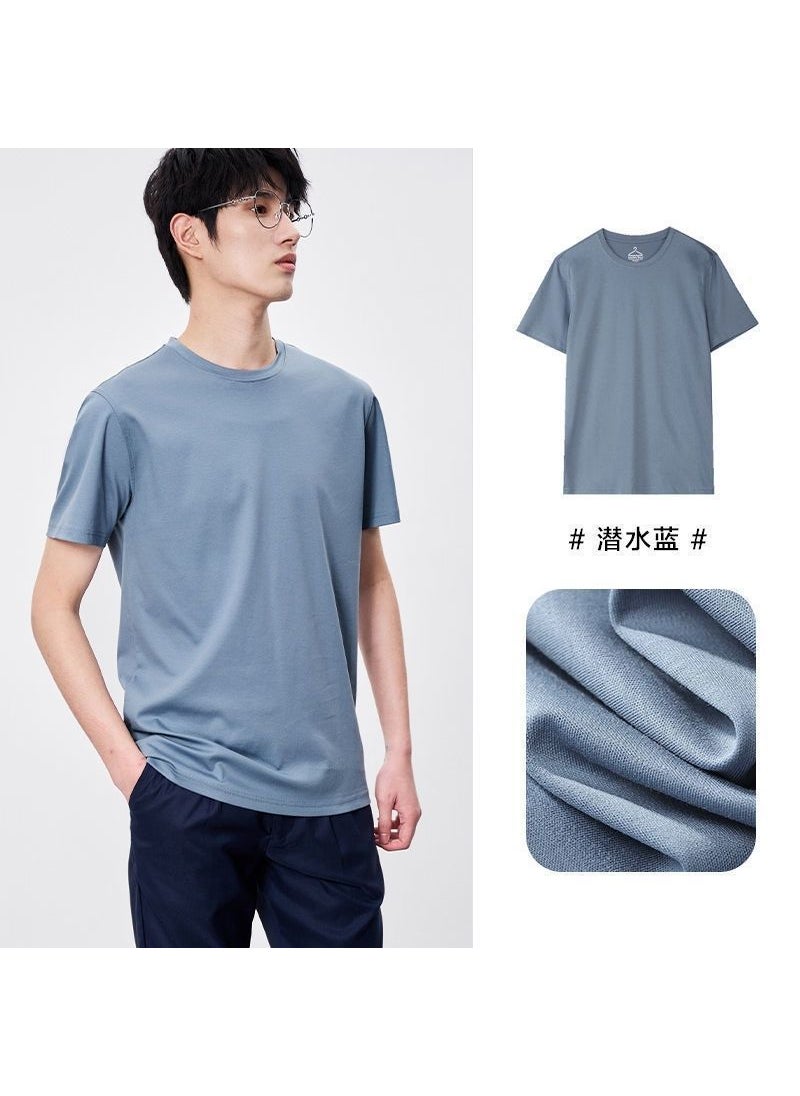 Luxury Ammonia Silk Cotton White Tee for Men Light brown