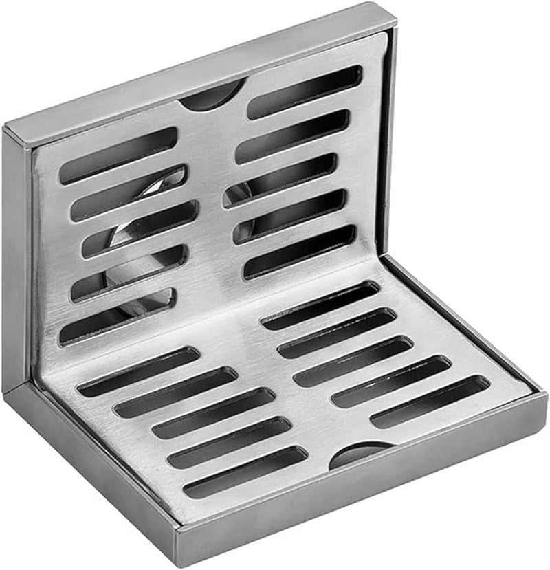 7 inch Outlet RoofBalconyTerraceBathroom Side Wall Corner Parapet Scupper L Shape Drain in ABS Stainless Steel 304 Grating 150mm x 150mm with HorizontalVertical Outlets