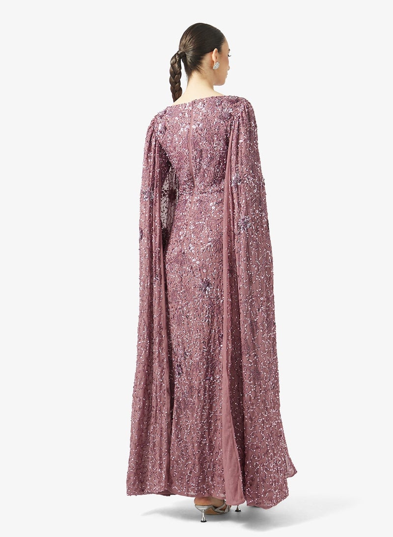MARYISA Embellished Boat Neck Sequin Maxi Dress - Image 3