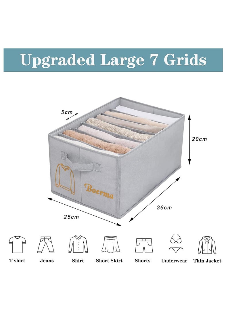 DUNISO 2 حزمة منظم الملابس، صندوق تخزين السراويل في الخزانة، صندوق تخزين الملابس من 7 شبكات لجيوب الجينز، الليغينغ، الفستان - Image 2