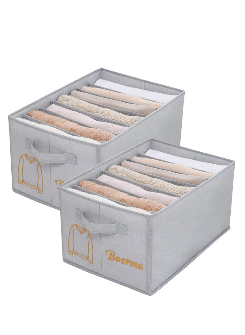 DUNISO 2 حزمة منظم الملابس، صندوق تخزين السراويل في الخزانة، صندوق تخزين الملابس من 7 شبكات لجيوب الجينز، الليغينغ، الفستان - Image 1