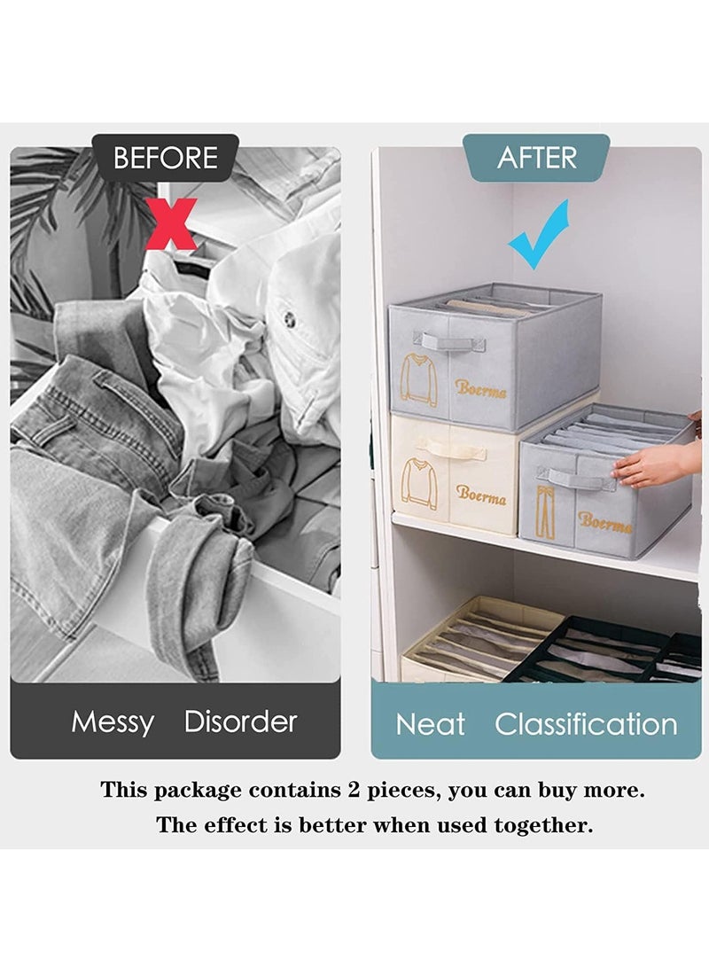 DUNISO 2 حزمة منظم الملابس، صندوق تخزين السراويل في الخزانة، صندوق تخزين الملابس من 7 شبكات لجيوب الجينز، الليغينغ، الفستان - Image 5