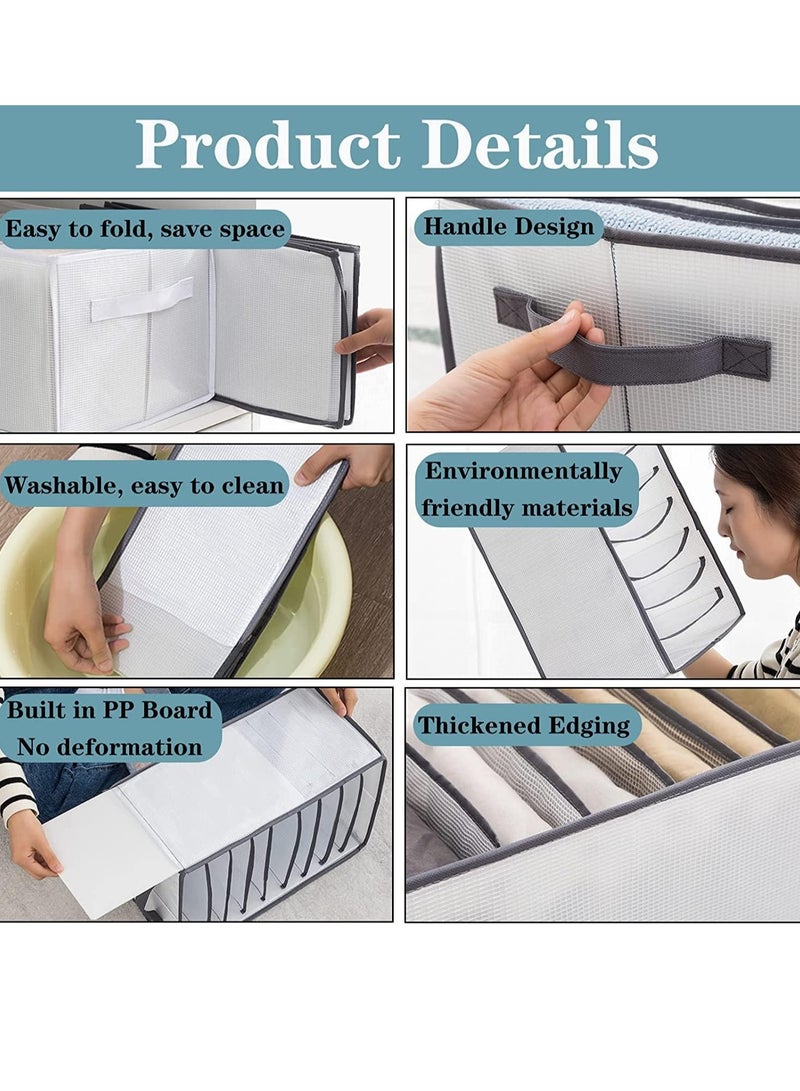 DUNISO 2 حزمة منظم الملابس، صندوق تخزين السراويل في الخزانة، صندوق تخزين الملابس من 7 شبكات لجيوب الجينز، الليغينغ، الفستان - Image 3