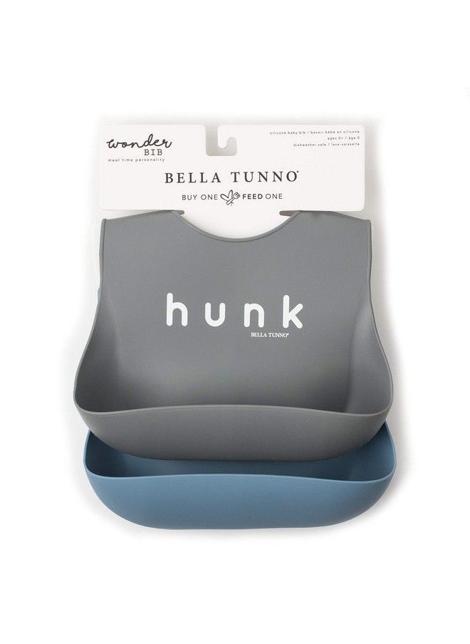 Bella Tunno - Wonder Bib 2Pk Adjustable Silicone Baby Bibs For Girls & Boys Durable And Waterproof Bpa Free Silicone The Man & Hunk - Image 1
