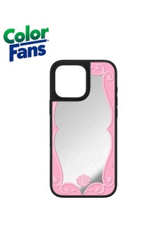 Reflective Mirror with Pink Frame