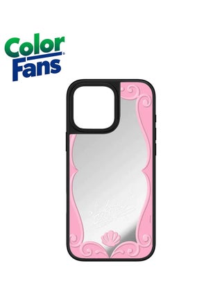 Reflective Mirror with Pink Frame
