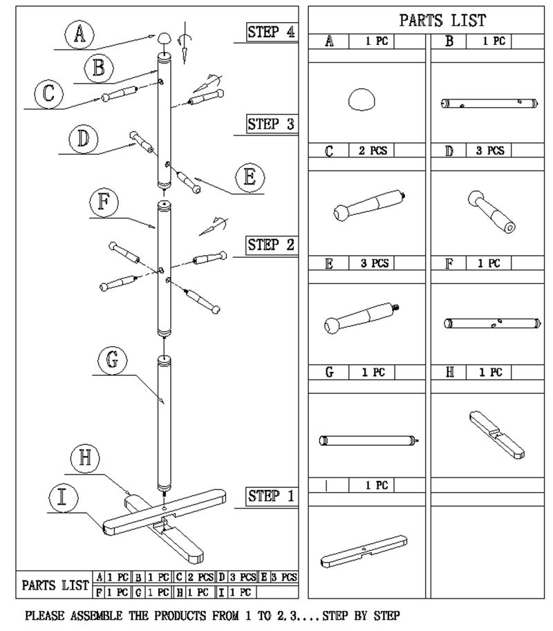 Frenchi Furniture Frenchi Home Furnishing Freestanding Kid's Coat Rack - Image 4