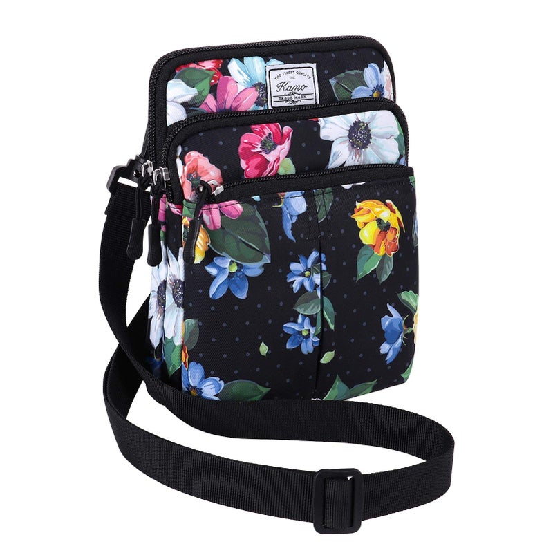 KAMO Multifunction Phone Bag One Shoulder Phone Waist Bag Diagonal Cross Bag Smart Phone Case Outdoor Bag Triple Zip Hipster Crossbody Purse for Women & Men - Image 1