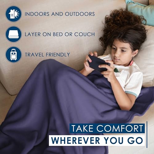 Martex Twin Size Fleece Bed Blanket | Comfy Supersoft Fleece Blanket – All-Season Light Weight Throw Blanket | Luxuriously Soft | Throw Blanket for Couch and Sofa | Machine Wash | Navy - Image 5