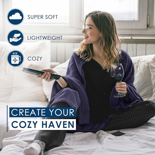 Martex Twin Size Fleece Bed Blanket | Comfy Supersoft Fleece Blanket – All-Season Light Weight Throw Blanket | Luxuriously Soft | Throw Blanket for Couch and Sofa | Machine Wash | Navy - Image 3