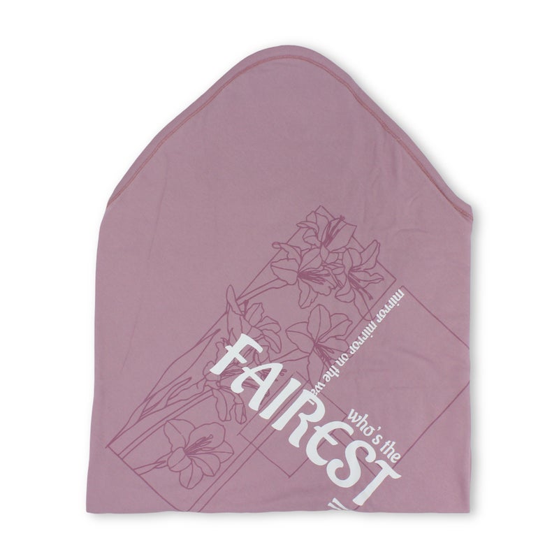 Junior Cotton Baby Blanket – Cashmere & Off-White with Queen Floral Design - Image 3