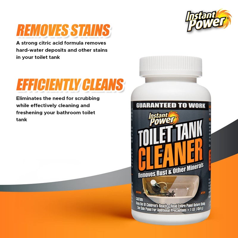 Instant Power Toilet Tank Cleaner â€“ Bathroom Toilet Cleaning Powder, Removes Rust and Other Minerals, No Scrubbing, 16 Oz - Image 2