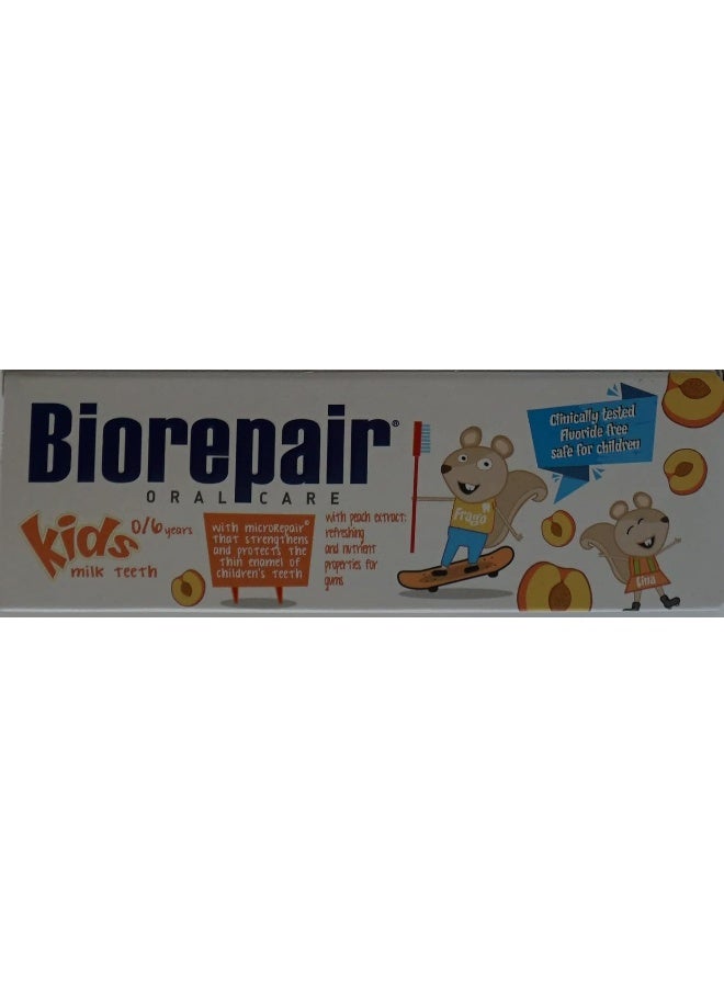 Biorepair Kids 06 Oral Care Toothpaste Peach 17floz 50ml Pack of 2 - Image 2